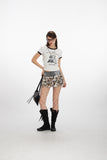 Nariele - Geometric Cat Print | Cropped Tee
