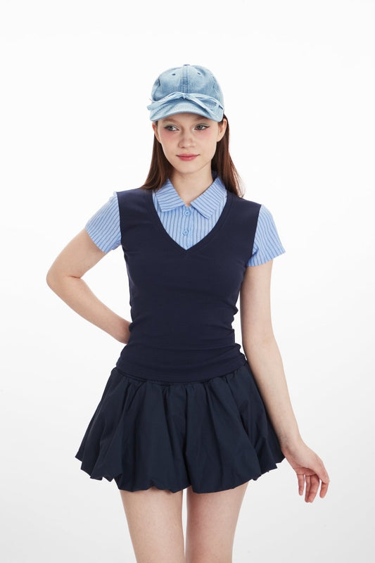 HeyHenry - Loïs | Preppy Chic Striped Layered Tee
