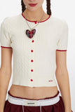 HeyHenry - Striped Script | Embroidered Knit Cardigan