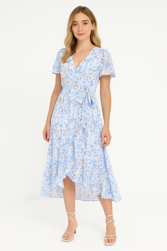 Floral Ruffle V-Neck Maxi Dress | Sweet &amp; Elegant Summer Style