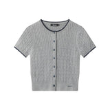 HeyHenry - Striped Script | Embroidered Knit Cardigan