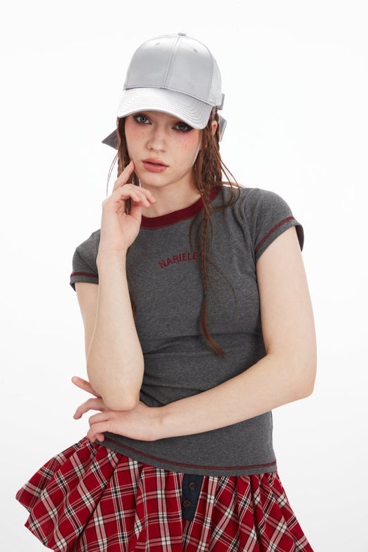 HeyHenry - Minimal Script | Embroidered Cropped Tee