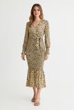 Aestorae – Linda | Printed Belted V-Neck Maxi Dress