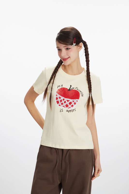 Nariele - Apple Print | Shoulder Tee