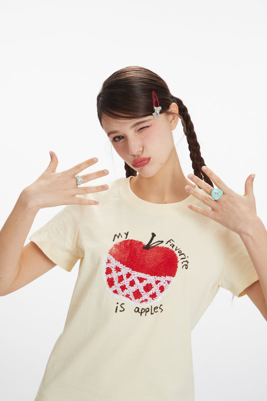 Nariele - Apple Print | Shoulder Tee