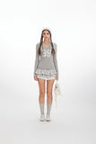HeyHenry - Lace Fusion | V-hals cropped T-shirt met lange mouwen