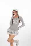HeyHenry - Lace Fusion | V-hals cropped T-shirt met lange mouwen