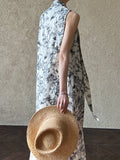 New Open Original - Garden Ease Dress | Vintage Tie-Back Vest Midi