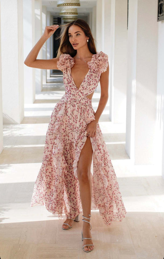 Aestorae - Floral | Backless Summer Maxi Dress