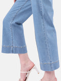 LongYing – High-Waist Cropped Straight Jeans | Stretch Fit with Vintage Wash