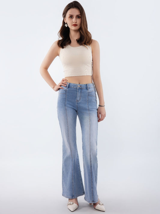 Vintage Straight-Leg Jeans | Mid-Rise Retro Denim for Women