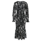 Aestorae – Linda | Printed Belted V-Neck Maxi Dress