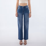 LongYing – High-Waist Wide-Leg Jeans | Washed Vintage Street Style