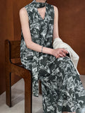New Open Original - Garden Ease Dress | Vintage Tie-Back Vest Midi