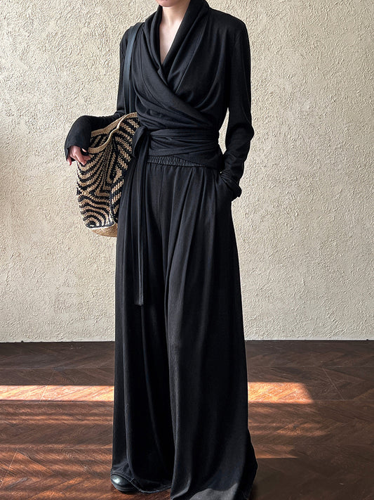 New Open Original - Layla Set | Cross-Tie Layered Top & Flowy Trousers