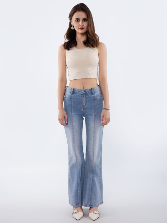 Vintage Straight-Leg Jeans | Mid-Rise Retro Denim for Women
