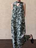 New Open Original - Garden Ease Dress | Vintage Tie-Back Vest Midi