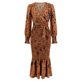 Aestorae – Linda | Printed Belted V-Neck Maxi Dress