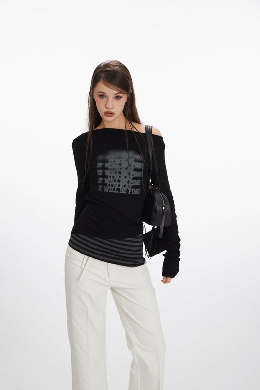 HeyHenry - Edge Cut | Off-Shoulder Long-Sleeve Tee