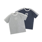 Nariele - Heart Lace Embroidery Tee | Unisex Loose Fit