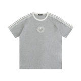 Nariele - Heart Lace Embroidery Tee | Unisex Loose Fit