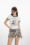 Nariele - Geometric Cat Print | Cropped Tee