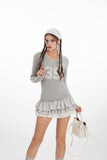 HeyHenry - Lace Fusion | V-hals cropped T-shirt met lange mouwen