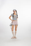 Nariele - Sweet Bear Tee | Fitted Lace-Trim Crop